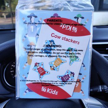 Chick-fil-A - ows a sticker attached to a steering wheel - Fast Food Near Me - Fremont, California