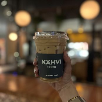 Kahvi Coffee And Cafe - 16oz Iced Latte (~$6) with Rose syrup (75¢) & Oat milk (75¢) - Cafes Near Me - Phoenix, Arizona Kahvi Coffee And Cafe - 16oz Iced Latte (~$6) with Rose syrup (75¢) & Oat milk (75¢) - Cafes Near Me - Phoenix, Arizona