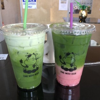 The Moo Bar - Matcha latte and strawberry matcha - Desserts Near Me - Seattle, Washington The Moo Bar - Matcha latte and strawberry matcha - Desserts Near Me - Seattle, Washington