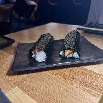 Homakase - Left: bluefin tuna, Right: unagi (eel) - Sushi Bars Near Me - Baton Rouge, Louisiana