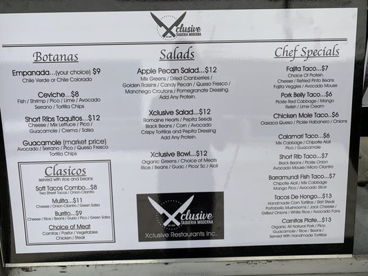 Menu photo 4 Xclusive Taqueria Moderna Ladera Ranch, CA