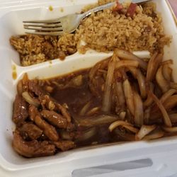 Chopsticks - Ordered steak and scallions.