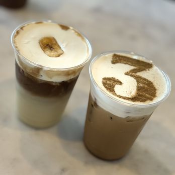 3Thyme - Banana Cream Latte and Injeolmi Latte - insanely good - Coffee & Tea Near Me - Los Angeles, California