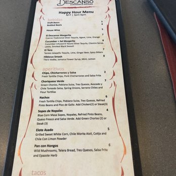 Descanso - Happy hour menu - Mexican Near Me - Costa Mesa, California