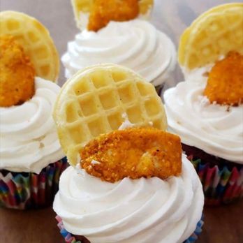 Got Candy & More - Red clucker! Red velvet cupcake,maple butter cream,chicken & waffle. - Food Trucks Near Me Got Candy & More - Red clucker! Red velvet cupcake,maple butter cream,chicken & waffle. - Food Trucks Near Me