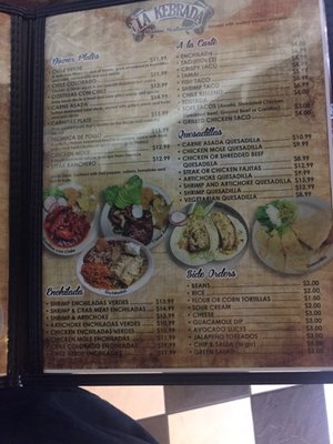 Menu photo 7 La Kebrada Fresno, CA Menu photo 7 La Kebrada Fresno, CA