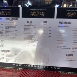 Inkosi's Cafe - Menu