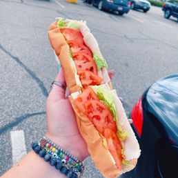 Turkey, cheese, lettuce, tomato, mayo