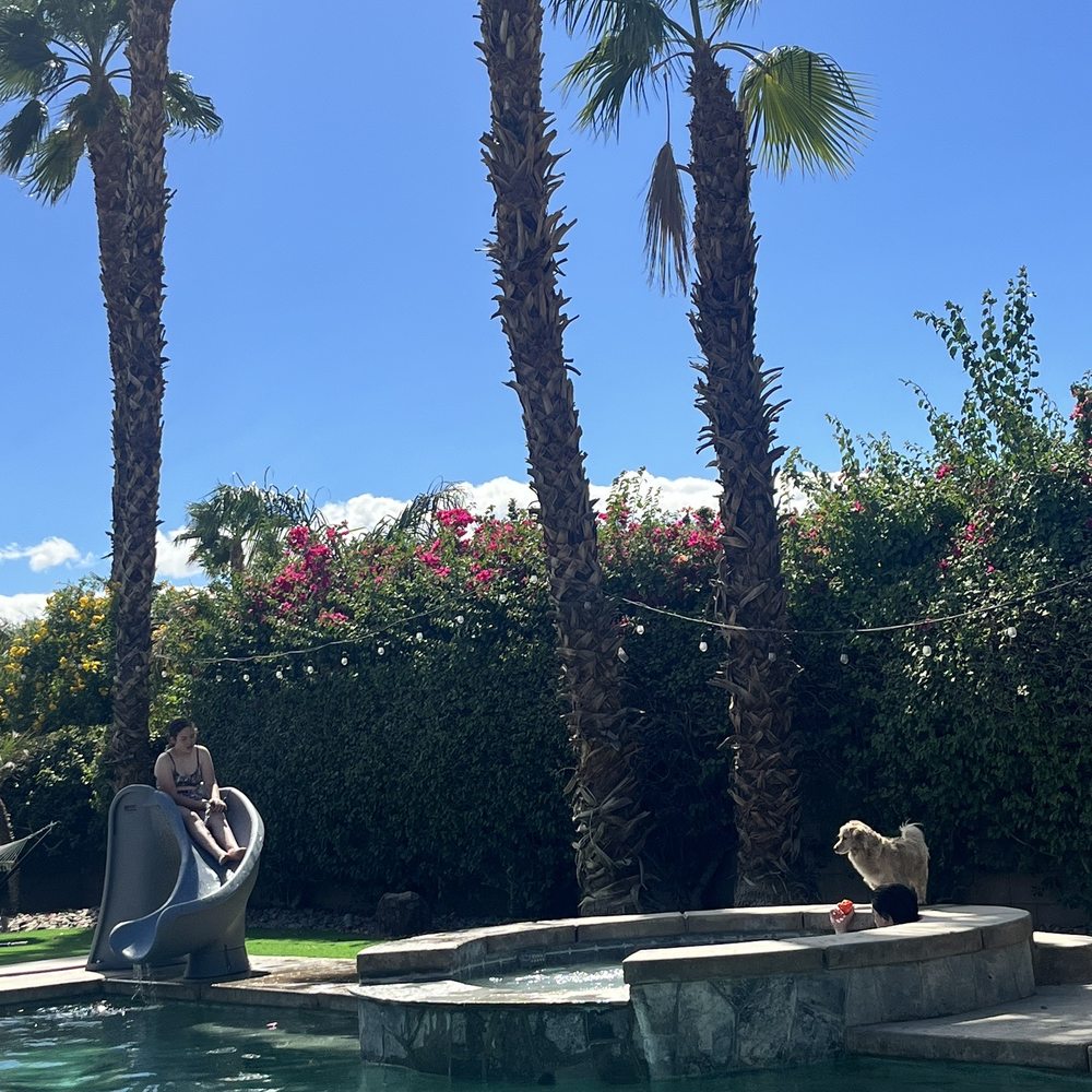 My family enjoying the pool