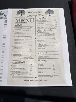 Menu photo 2 Willow Tree Tapas & Wine Prescott, AZ