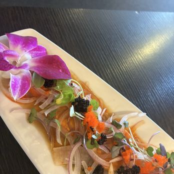 Ise Sushi Japanese Restaurant - Monk Fish Liver (5pcs) Carpaccio was SO good! - Japanese Near Me - Placentia, California Ise Sushi Japanese Restaurant - Monk Fish Liver (5pcs) Carpaccio was SO good! - Japanese Near Me - Placentia, California