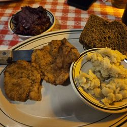 Gerst Bavarian Haus - Wiener schnitzel, spaetzle and red cabbage