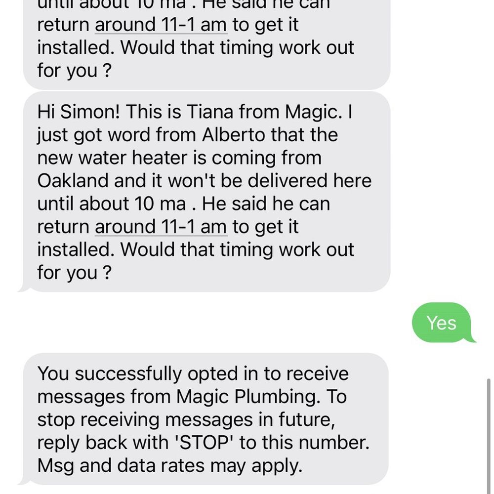Magic Plumbing - Time frame then shows up 30 minutes late of time mentioned.. - Plumbing Near Me - San Francisco, California