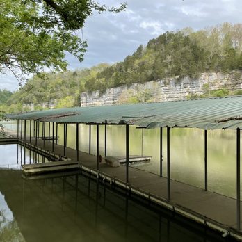 Cummins Ferry - Marina. The river and cliff walls are lovely in the background. - RV Parks Near Me - Salvisa, Kentucky