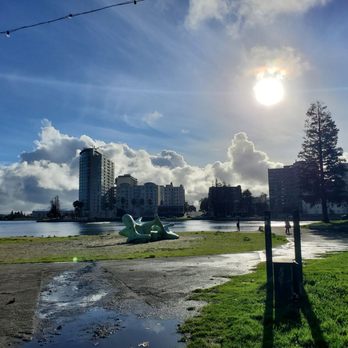 Green Monster - View of sculpture at Lake Merritt - Public Art Near Me - Oakland, California