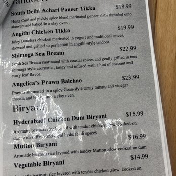 Shallots - Menu as of 11/2025 - Indian Near Me - Austin, Texas