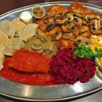 Café Polonez - Platter for 2 - Pierogies, Cabbage Rolls with Mushrooms, Shredded Beets, Cabbage, Carrots - Polish Near Me - Toronto, Ontario Café Polonez - Platter for 2 - Pierogies, Cabbage Rolls with Mushrooms, Shredded Beets, Cabbage, Carrots - Polish Near Me - Toronto, Ontario