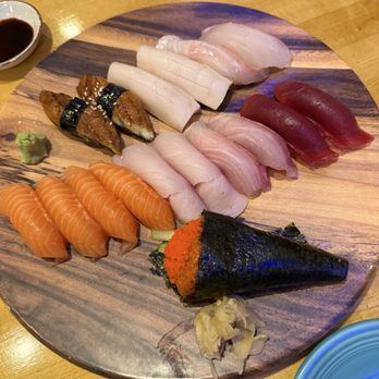 Sushi Yama - Various nigiri + spicy salmon handroll - Japanese Near Me - Vienna, Virginia Sushi Yama - Various nigiri + spicy salmon handroll - Japanese Near Me - Vienna, Virginia