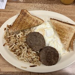 Red Wagon - Two Eggs, Sausage, Hash Browns and Toast