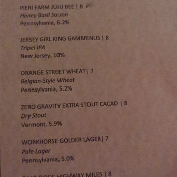 Bar Sera - Draft menu - New American Near Me - Conshohocken, Pennsylvania