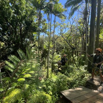 Botanical World Adventures - Kanani making sure we all land safely! - Botanical Gardens Near Me - Hakalau, Hawaii