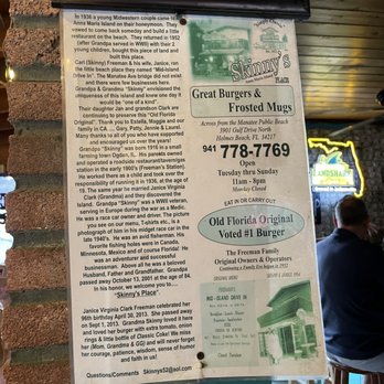 Skinny's Place - Burgers Near Me - Holmes Beach, Florida Skinny's Place - Burgers Near Me - Holmes Beach, Florida