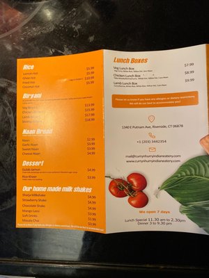 Menu photo 2 Curry & Hurry Greenwich, CT Menu photo 2 Curry & Hurry Greenwich, CT