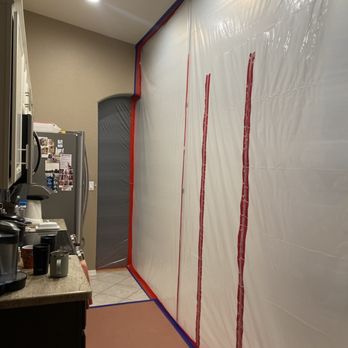Restoration by Emergency Flood Team - The tent they installed to contain the mess and mold while things dried out with air scrubbers. - Damage Restoration Near Me - Gilbert, Arizona