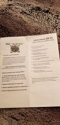 Menu photo 2 Pho Nam Noodle House Madison, WI Menu photo 2 Pho Nam Noodle House Madison, WI
