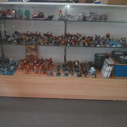 Large collection of skylanders.