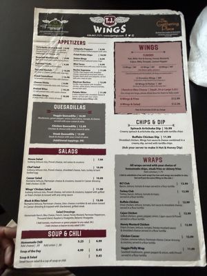 Menu photo 1 TJ's Wings Valley Park, MO
