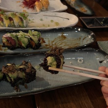 Komorebi Sushi - Top to bottom: Mafia Roll Sunset Roll Meguan Roll Mafia Roll Black Garden Roll   Top right: Mad shrimp Roll - Sushi Bars Near Me - Chicago, Illinois