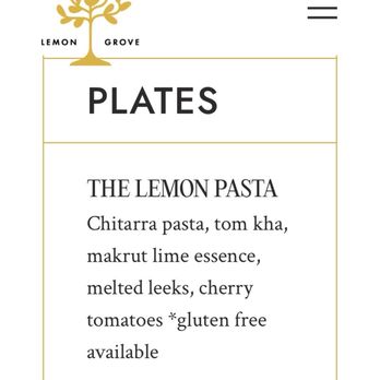 Lemon Grove - Lemon Pasta that didn't have lemon - Cocktail Bars Near Me - Los Angeles, California