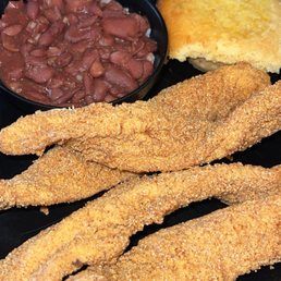 Catfish, red beans & rice, cornbread Catfish, red beans & rice, cornbread