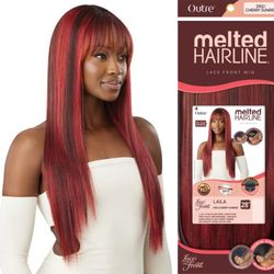 Hair Depot - Outre Laila lace front wig from the Melted Hairline collection features a 28″ straight yaki texture with HD transparent lace and pre-plucked