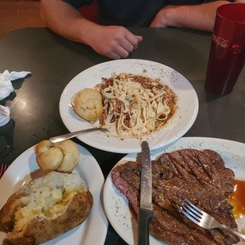 Eldorado Steakhouse - I had the t-bone (couldn't eat half but really wanted to), and hubby had blackened chicken pasta. Both were amazing! - Steakhouses Near Me - Headland, Alabama Eldorado Steakhouse - I had the t-bone (couldn't eat half but really wanted to), and hubby had blackened chicken pasta. Both were amazing! - Steakhouses Near Me - Headland, Alabama