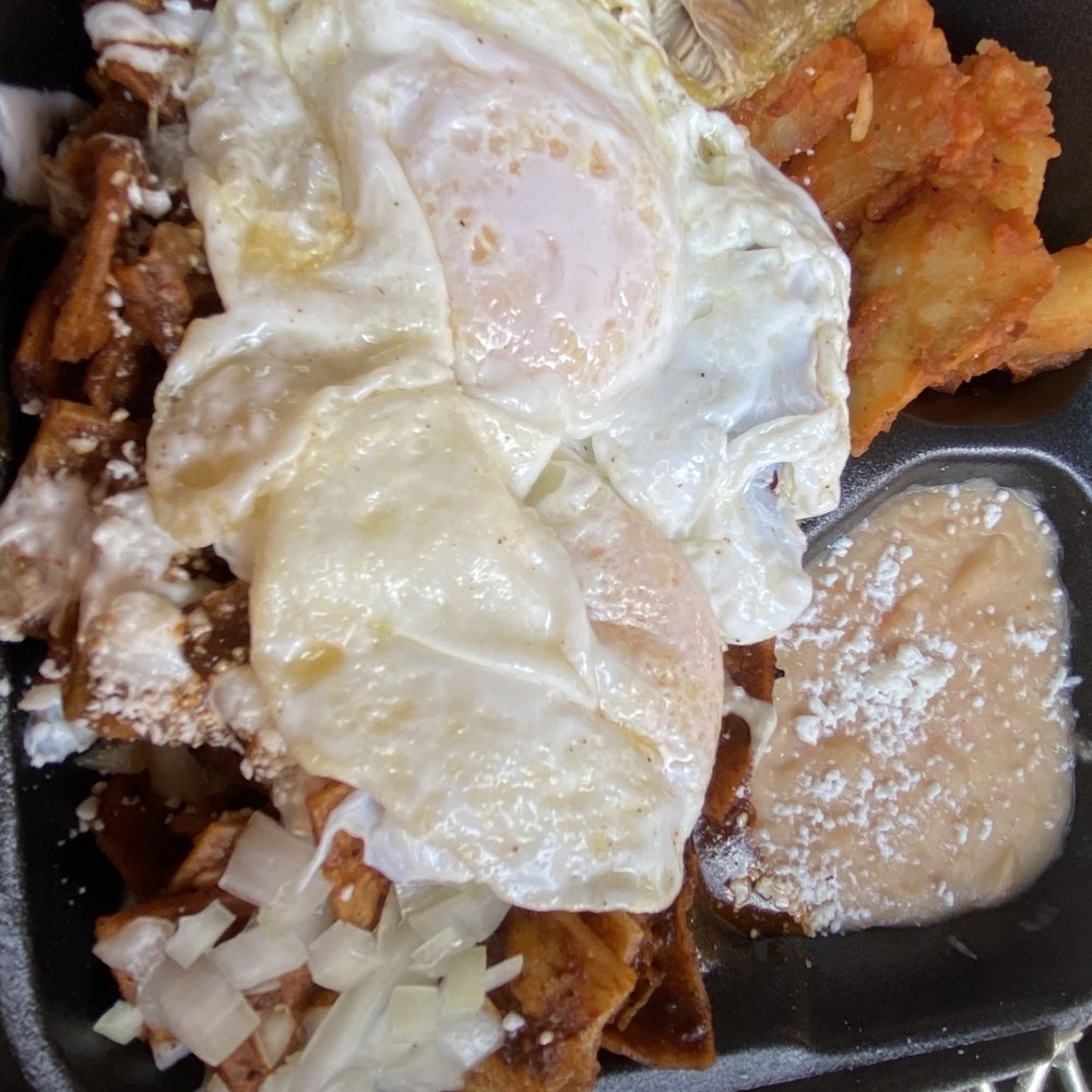 Cocina Express - Mole Chilaquiles with eggs on top - Mexican Near Me - Hazard, California Cocina Express - Mole Chilaquiles with eggs on top - Mexican Near Me - Hazard, California