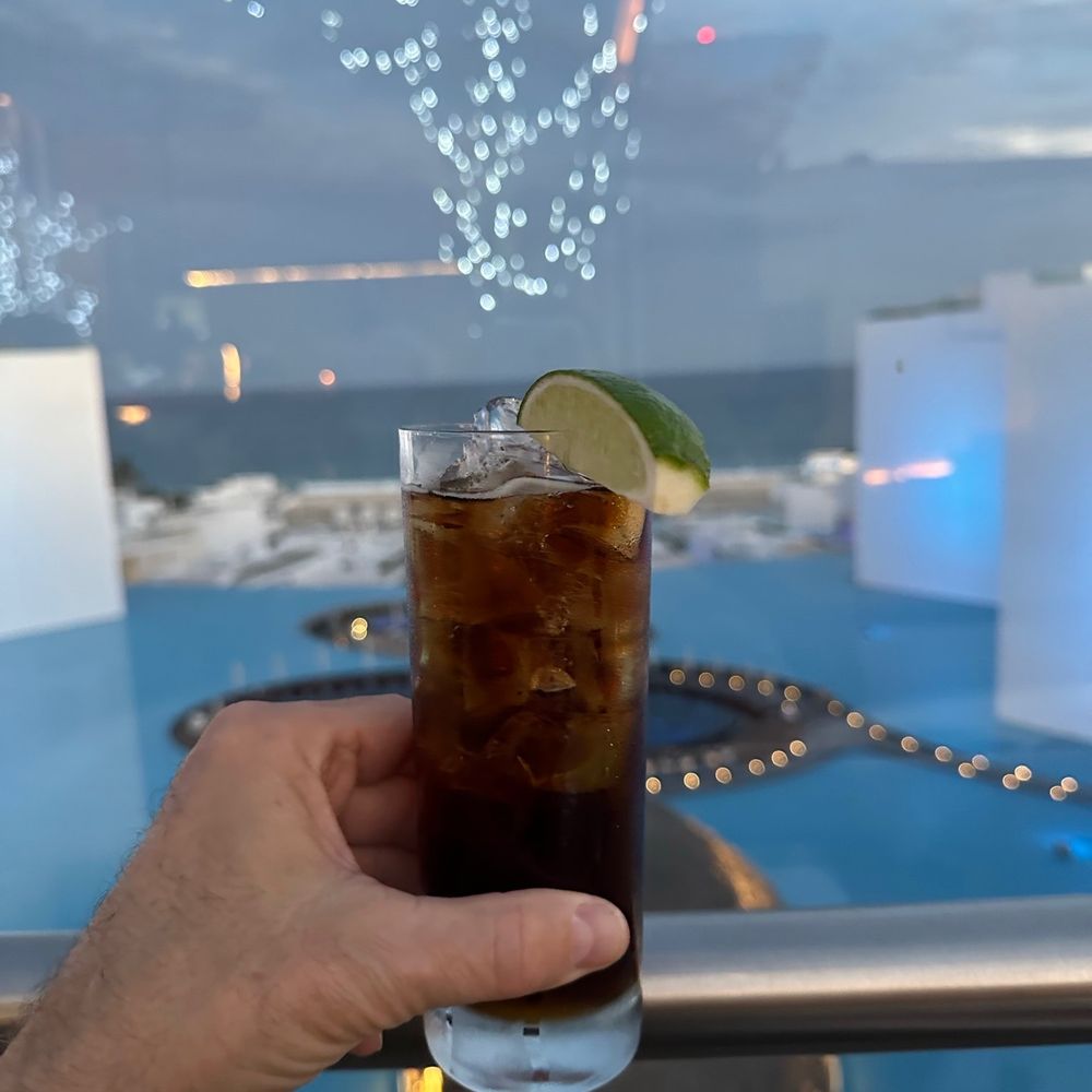 Cielomar - The view - with a Havana Club Cuba Libre - Pizza Near Me - Isla San Jose, BCS