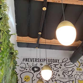 Eggbred - Egg shaped lighting! So clever. - Breakfast & Brunch Near Me - La Habra, California
