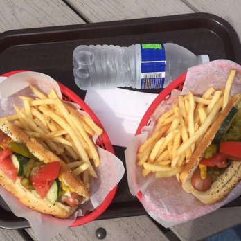 Depot Hot Dogs - 2 Chicago Dogs with fries - Hot Dogs Near Me - Portage, Indiana