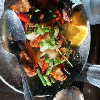 Chetuphon Thai Bistro - Basil Crispy Pork Belly - Thai Near Me - Napa, California