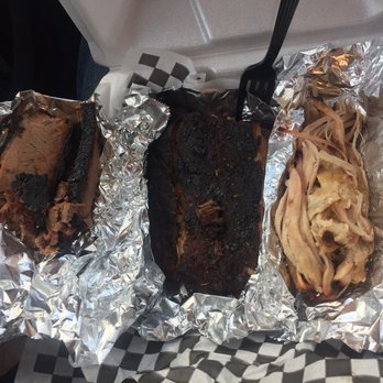 Jayell Smoke House - 3 meat combo. Brisket, ribs and pulled pork. Huge portions. - Barbeque Near Me - Romeo, Michigan