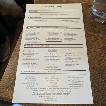 Anthony David's - Menu - Breakfast & Brunch Near Me - Hoboken, New Jersey