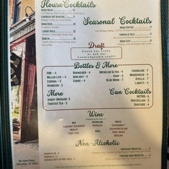Chieftans Restaurant & Bar - Cocktail, wine and beer menu - New American Near Me - Cobleskill, New York