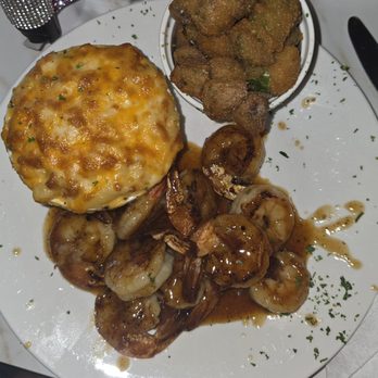Southern Fire Kitchen - Grilled Shrimp in garlic butter sauce, mac and cheese and fried Okra... - Southern Near Me - Fayetteville, Georgia