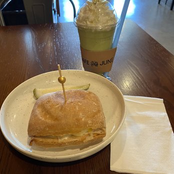 Cafe June - matcha frappe and turkey and provolone panini - Coffee & Tea Near Me - Ellicott City, Maryland Cafe June - matcha frappe and turkey and provolone panini - Coffee & Tea Near Me - Ellicott City, Maryland