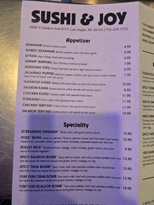Menu photo 1 Sushi & Joy Las Vegas, NV Menu photo 1 Sushi & Joy Las Vegas, NV