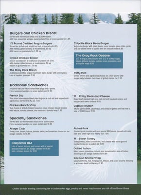 Menu photo 8 Gray Rock Pub & Grub Grayling, MI Menu photo 8 Gray Rock Pub & Grub Grayling, MI