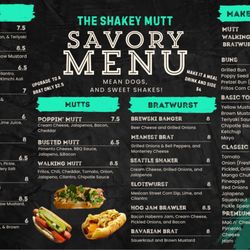 The Shakey Mutt - Menu