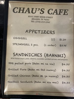 Menu photo 5 Chau's Cafe Killeen, TX
